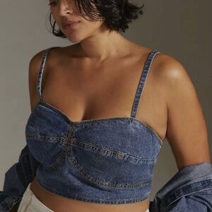 Anthropologie Pilcro - Denim Bustier Crop Tank - NWT